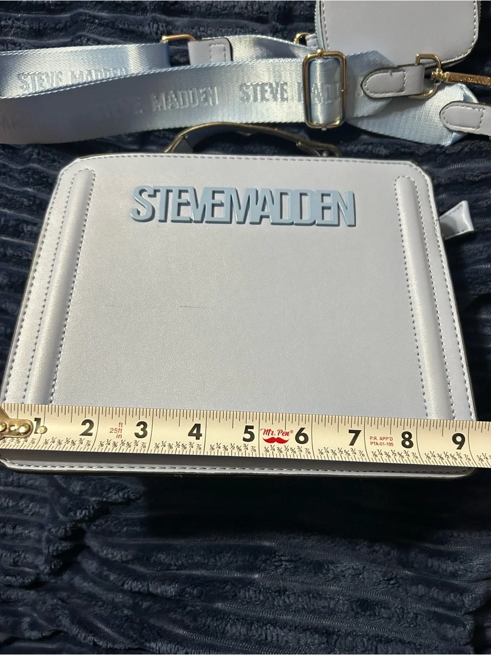 Steve Madden Bevelyn Light Blue Crossbody Bag with Removable Strap - Picture 4 of 14